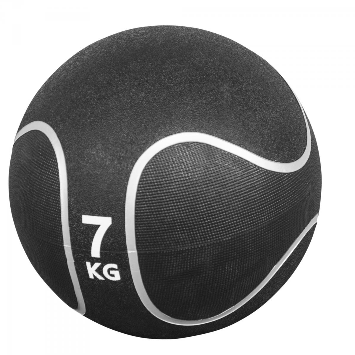 Médecine ball style noir/gris de 7 KG diamètre 28,6cm